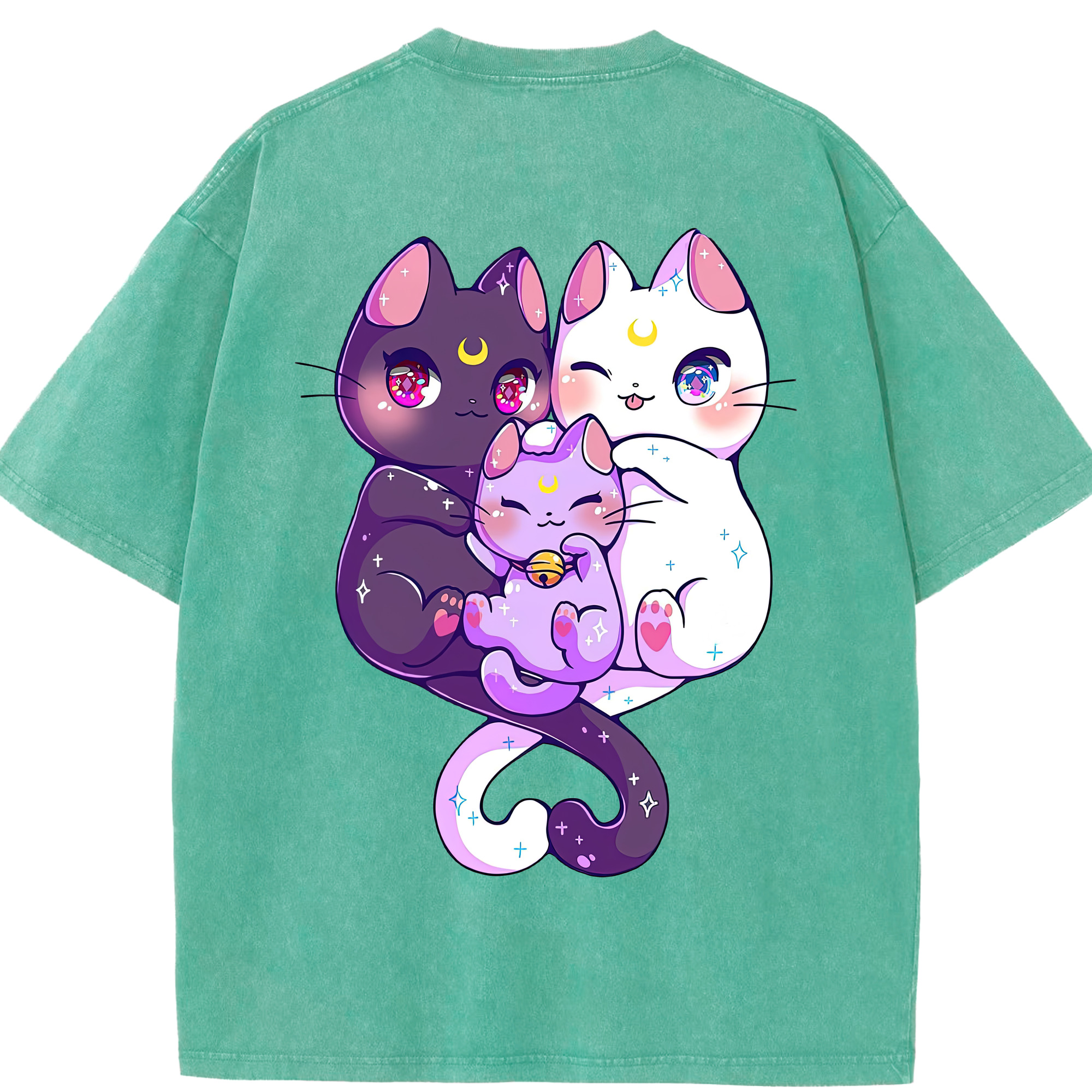 （画像用） 美少女戦士セーラームーン Sailor Moon 綿100% ヴィンテージ風 半袖Tシャツ（背面プリント）